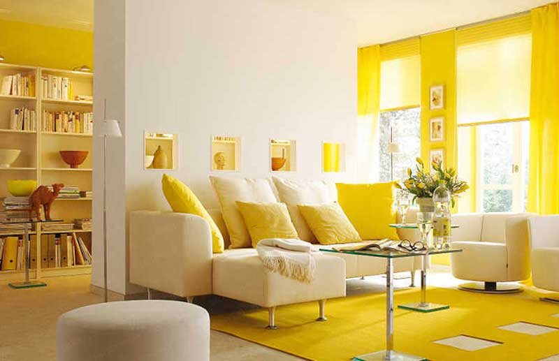 رنگ زرد برای اتاق نشیمن