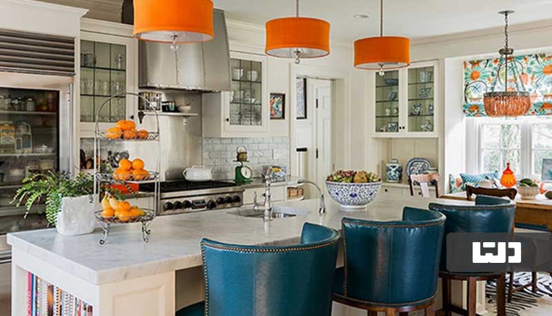 ترکیب آبی نارنجی برای آشپزخانه عالی است