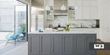 این ۶ مدل کابینت سفید طوسی، هرگز قدیمی نمی‌شوند