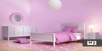 اتاق خواب دخترانه بنفش