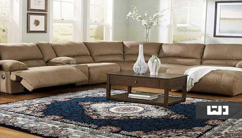 ترکیب سرمه‌ای در رنگ فرش، رنگ فرش مناسب برای مبلمان قهوه ‌ای