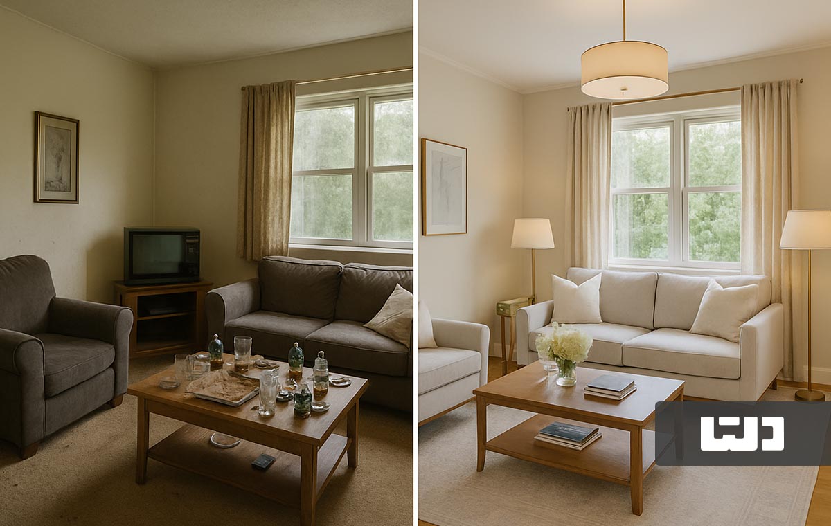 تغییرات زیبایی خانه با تمیزی و نور 