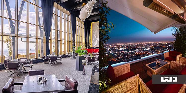 کافه اسکای لانژ در غرب تهران