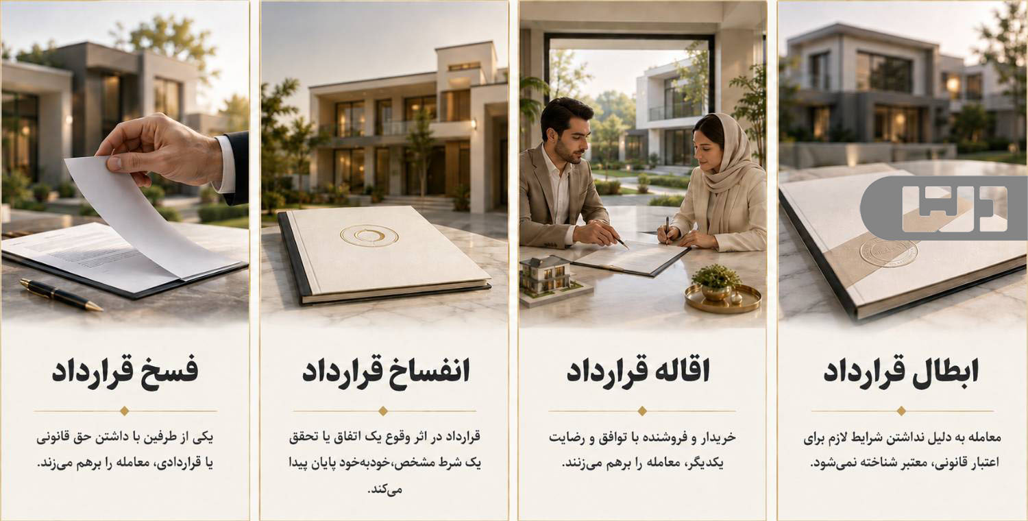 تفاوت انفساخ، ابطال، فسخ و اقاله در یک نگاه