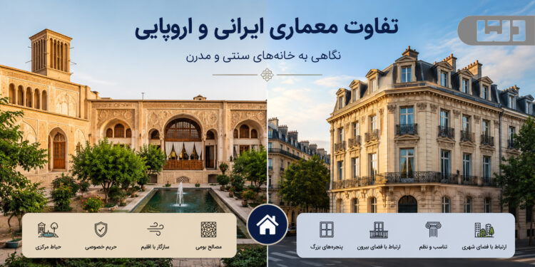 تفاوت معماری ایرانی و اروپایی؛ وقتی خانهها داستان فرهنگ را روایت میکنند.