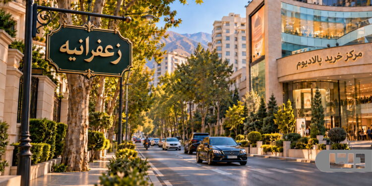 زعفرانیه تهران در کنار مرکز خرید پالادیوم و ساختمان‌های لوکس