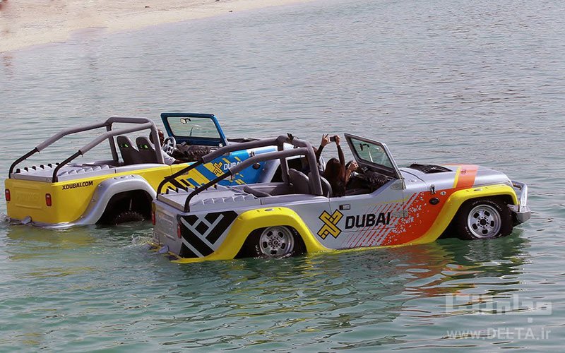ماشین سواری بر روی آب دبی
